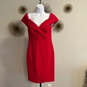 Xscape Elegant Red Off-Shoulder Dress NWT​